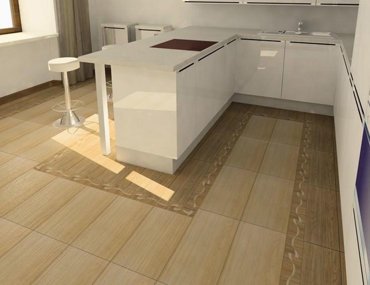 Со светлым кухонным гарнитуром можно сочетать деревянный пол как светлых оттенков, так и темных