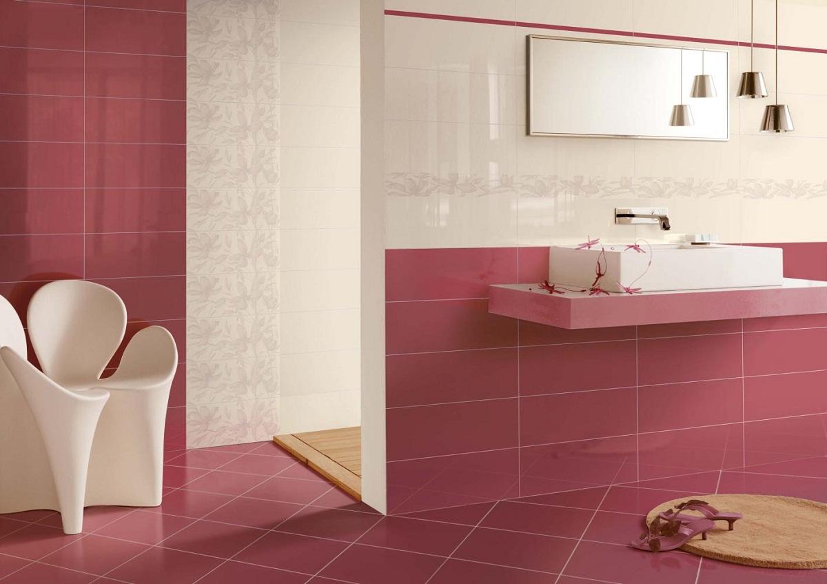 С помощью плитки можно легко выполнить зонирование ванной комнаты 