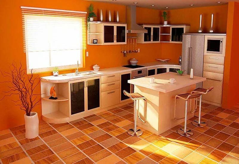 Очевидным лидером среди отделочных материалов для облицовки кухонного пола является керамическая плитка