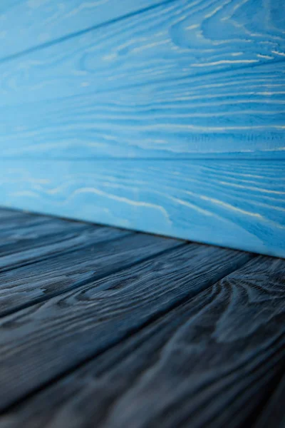 Темно Синий Деревянный Пол Свет Синий Деревянные Стены — стоковое фото