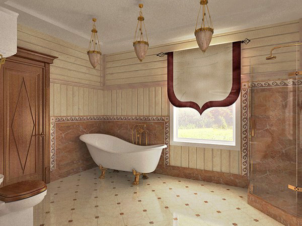 пол ванной в деревянном доме фото